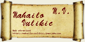 Mahailo Vulikić vizit kartica
